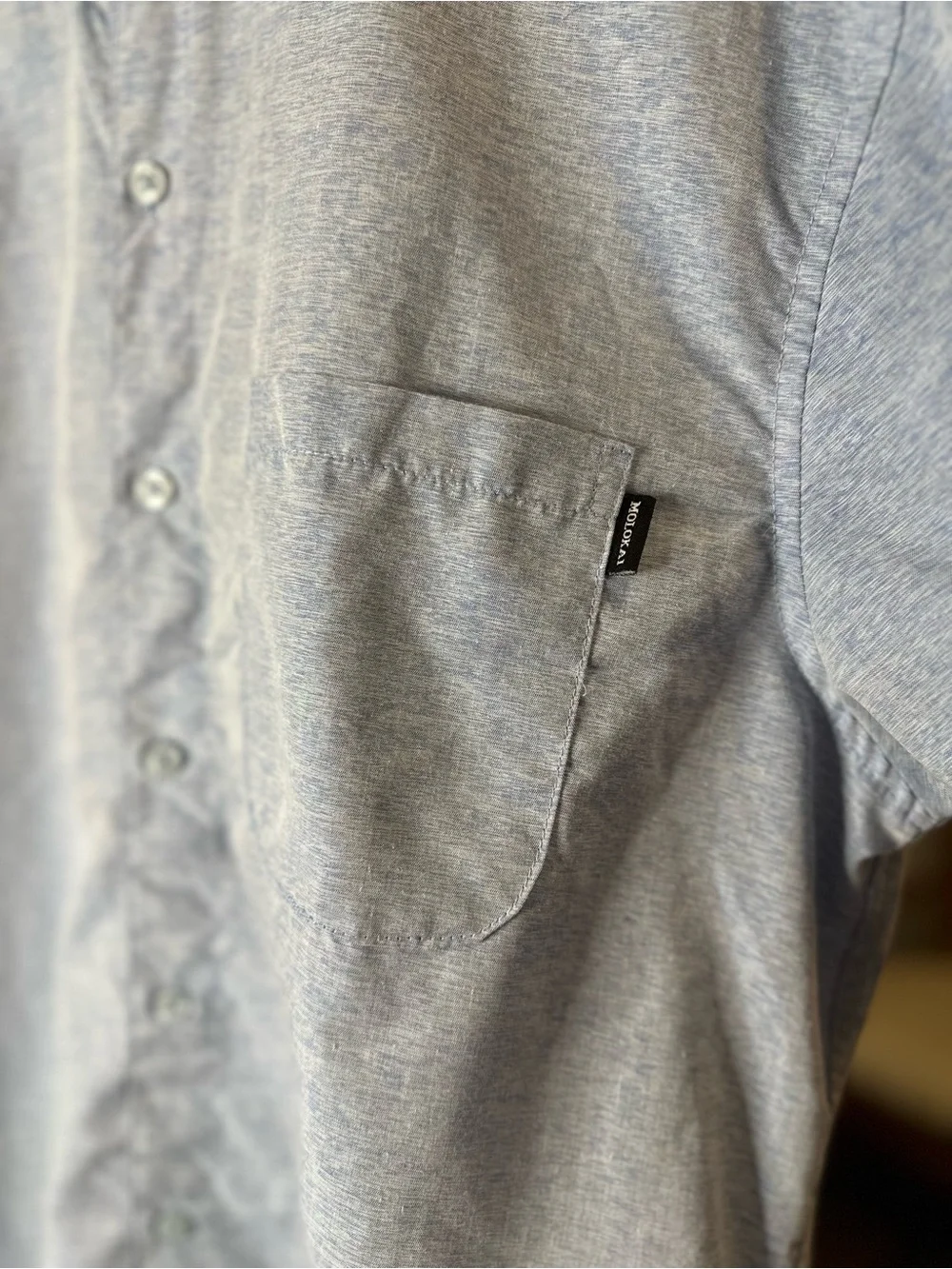 Molokai Surf Co Blue Button Up Collared Shirt